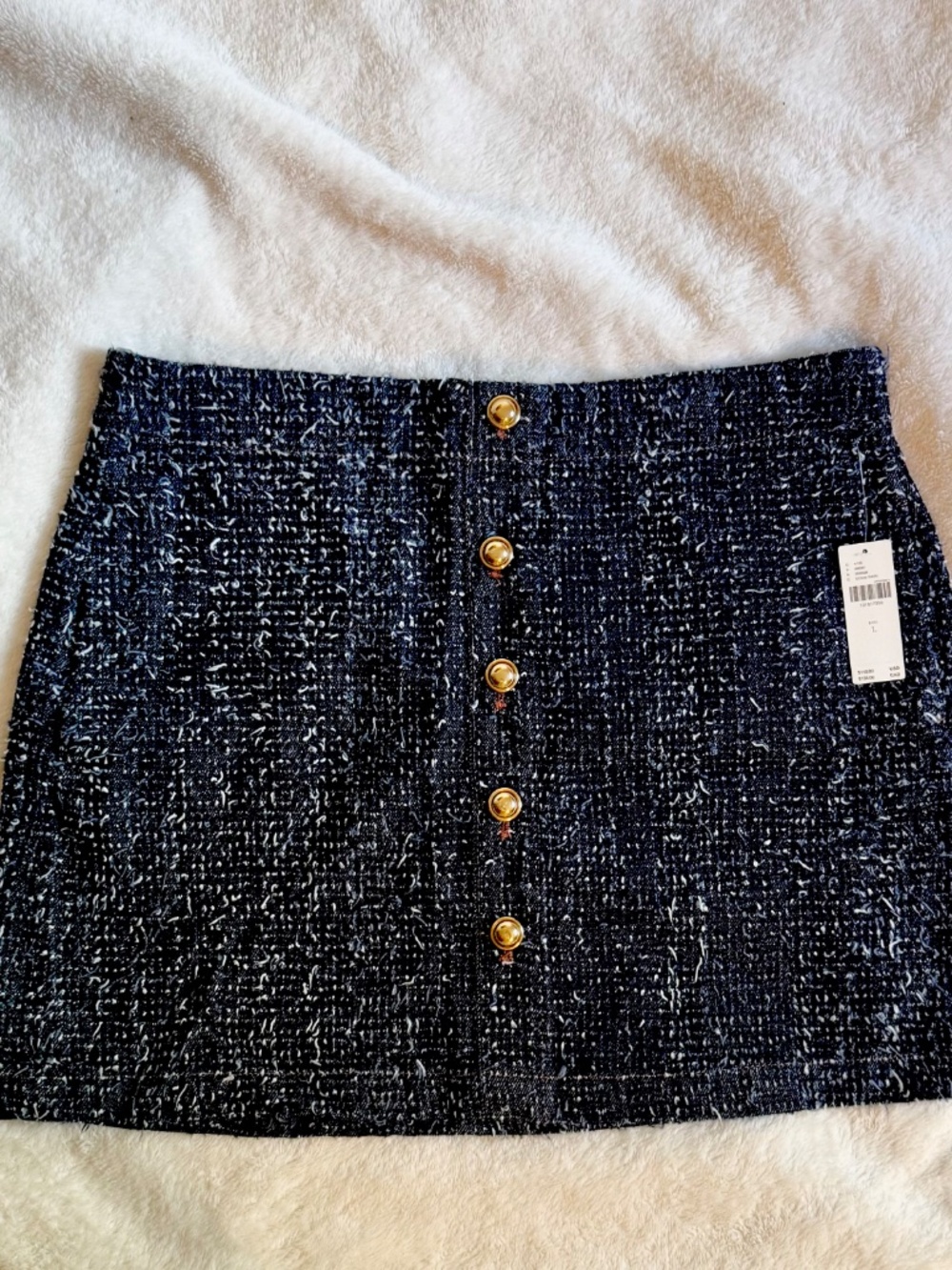 Anthropologie Maeve Cotton Tweed Mini Skirt in Large, 100% Cotton, Miniskirt NWT